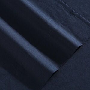 Tommy Hilfiger Solid 200-Thread Count Cotton Percale Queen Top Sheet- Navy